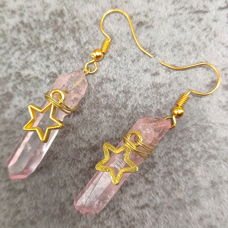 Wholesale Natural Crystal Alloy Earrings